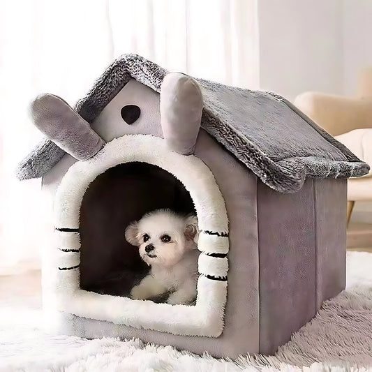 Cozy Indoor Pet House Bed – Washable All-Year Comfort for Small Pets Sheddings Pet Supplies