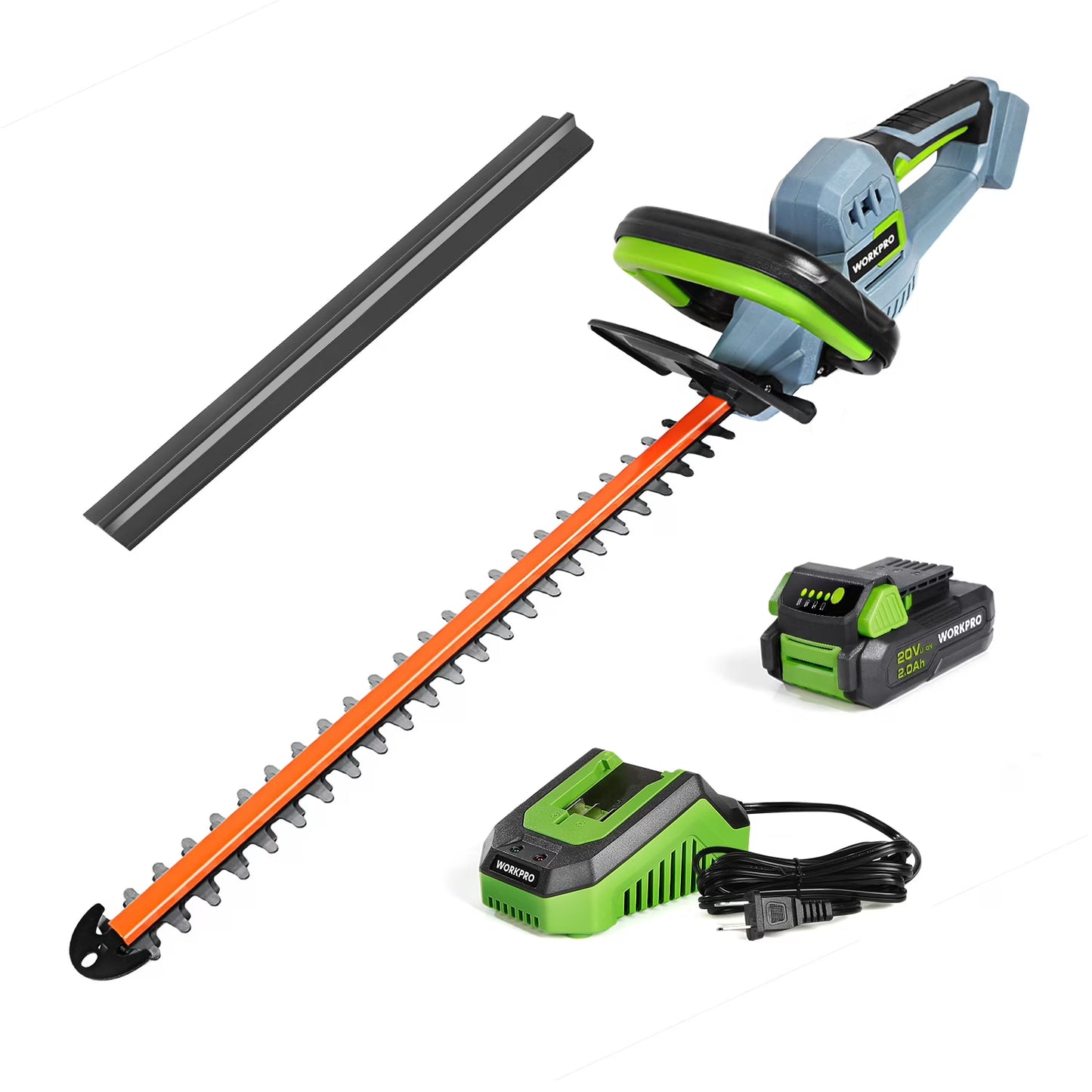 20V Cordless Hedge Trimmer, 20" Dual Action Blades Electric Hedge Trimmer, with Battery and Charger