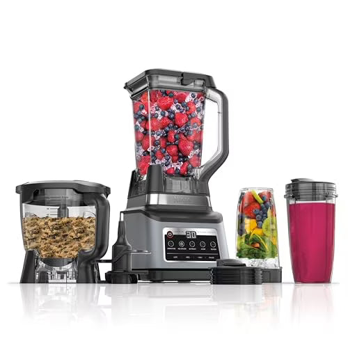 BN801 Professional Plus Kitchen System, 1400 WP, 5 Functions for Smoothies, Chopping, Dough More with Auto IQ, 72-oz.* Blender Pitcher, 64-oz. Processor Bowl, (2) 24-oz. To-Go Cups, Grey