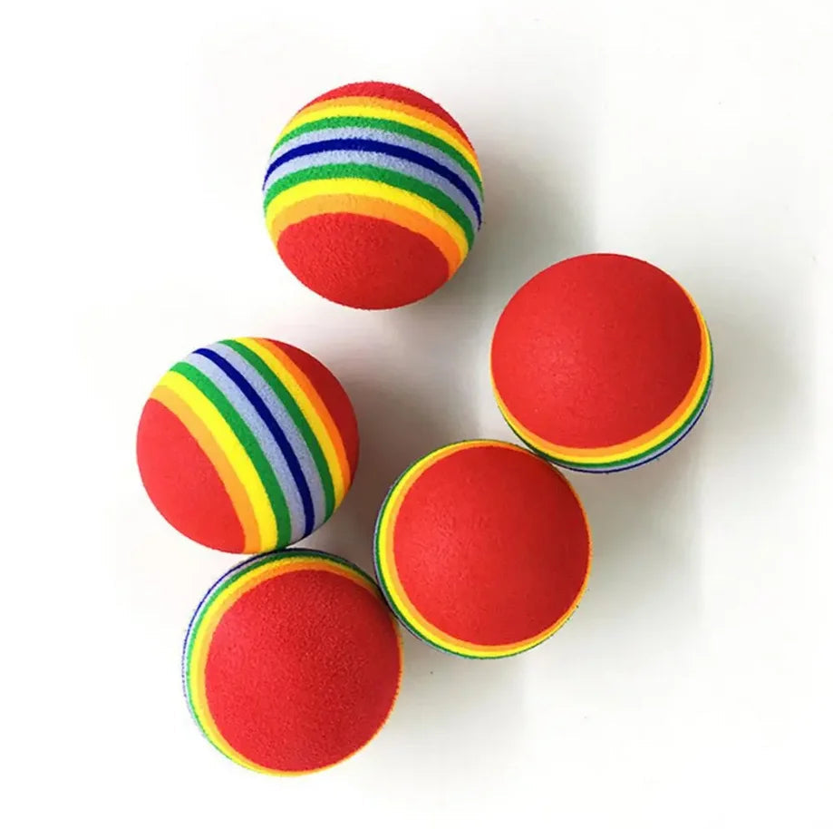 12 Pcs Colorful Rainbow Foam Balls for Dog Training and Fun Sheddingspetsupplies