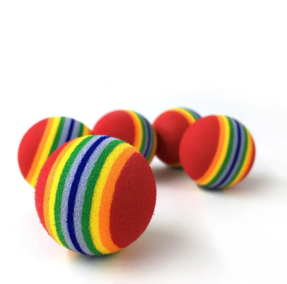 12 Pcs Colorful Rainbow Foam Balls for Dog Training and Fun Sheddingspetsupplies