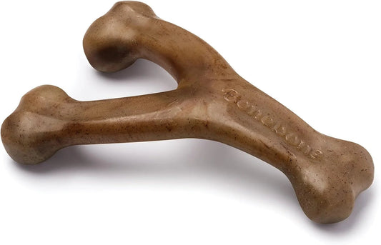 Benebone Wishbone Durable Toy ForDogs, For Heavy Chewers, Bacon Flavor Sheddingspetsupplies