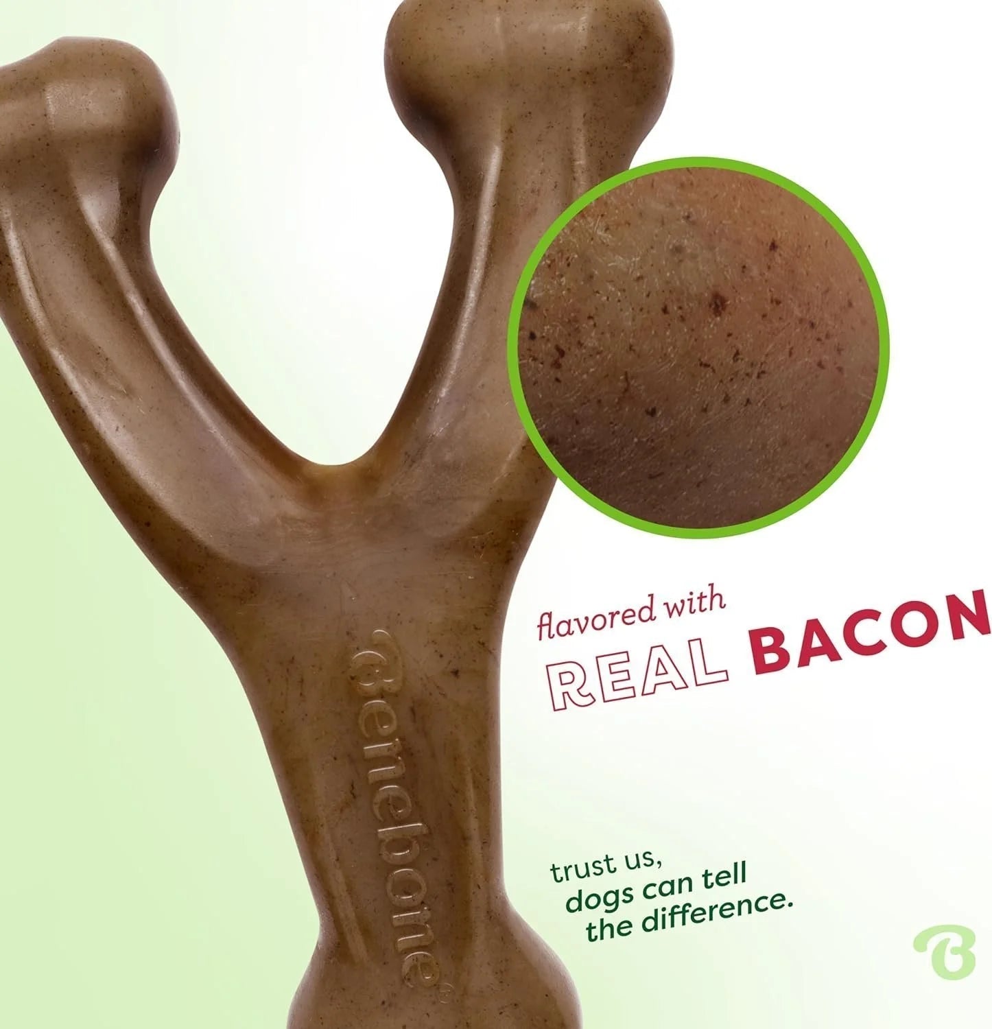 Benebone Wishbone Durable Toy ForDogs, For Heavy Chewers, Bacon Flavor Sheddingspetsupplies
