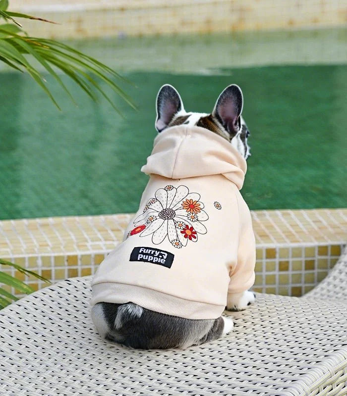 Frenchie Flower Power Hoodie Sheddingspetsupplies