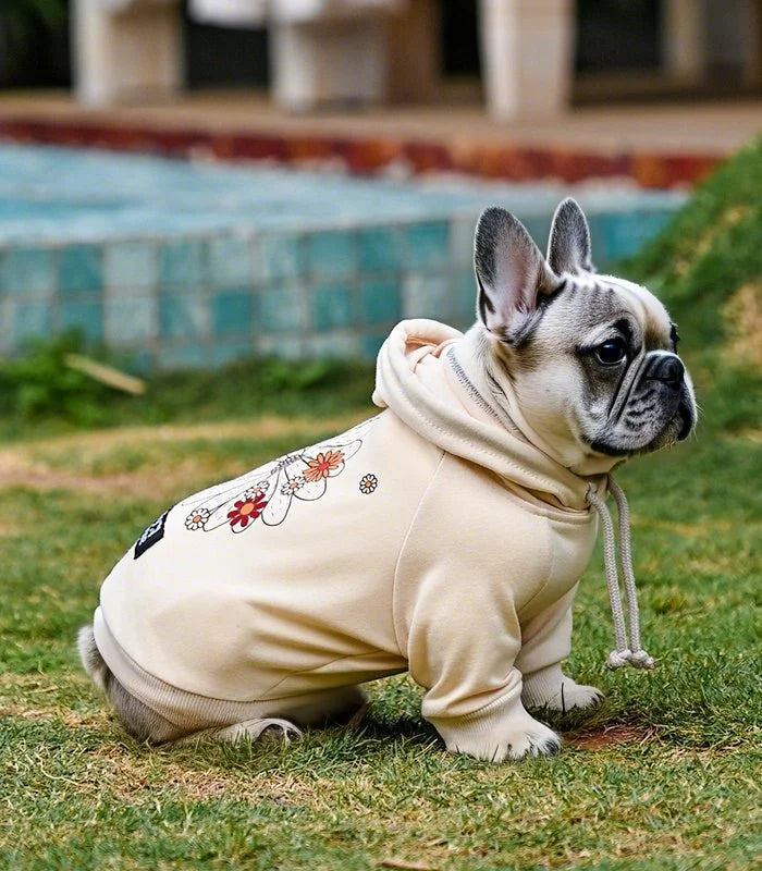 Frenchie Flower Power Hoodie Sheddingspetsupplies