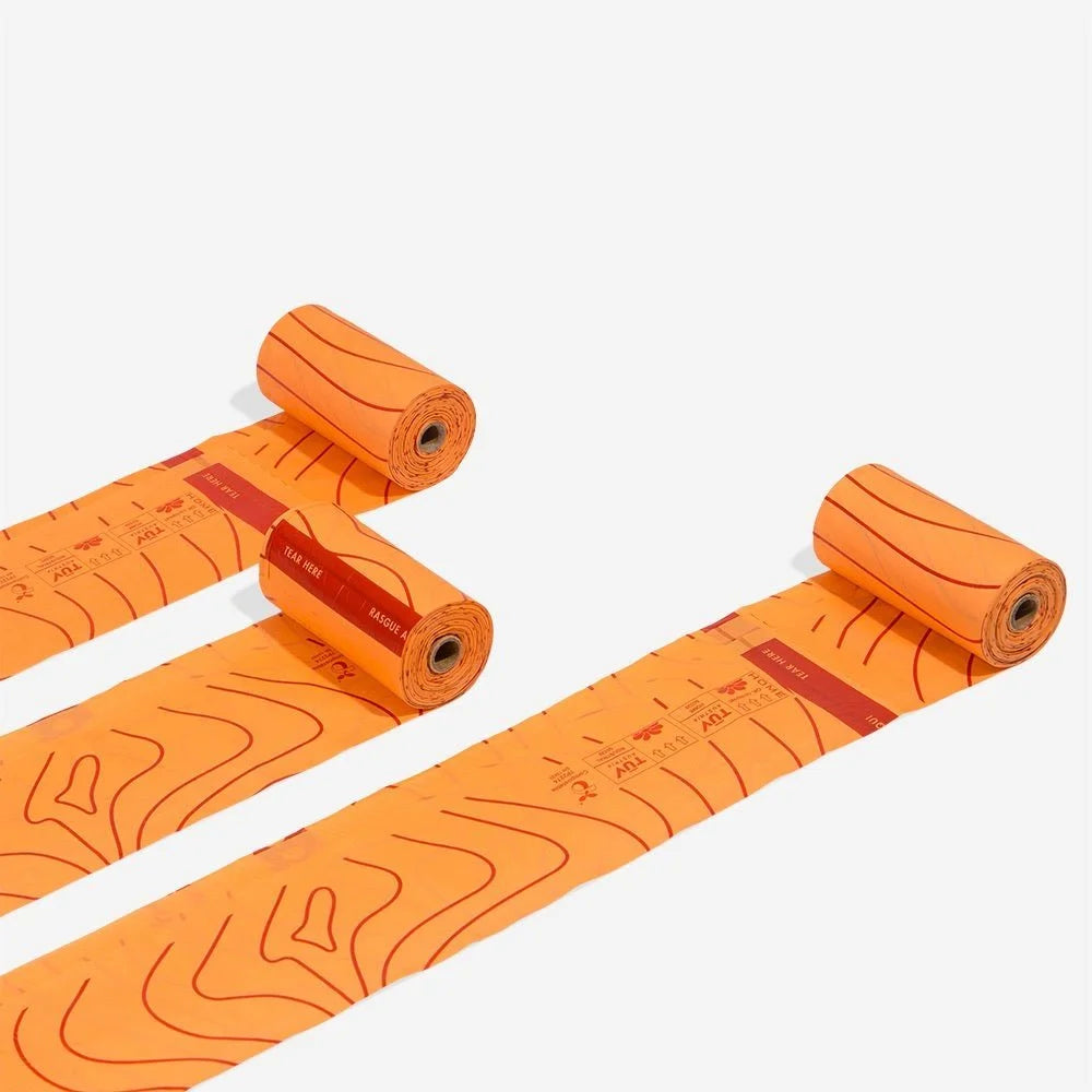 Orange | Compostable Poop Bags | 60 Poop Bags Sheddingspetsupplies