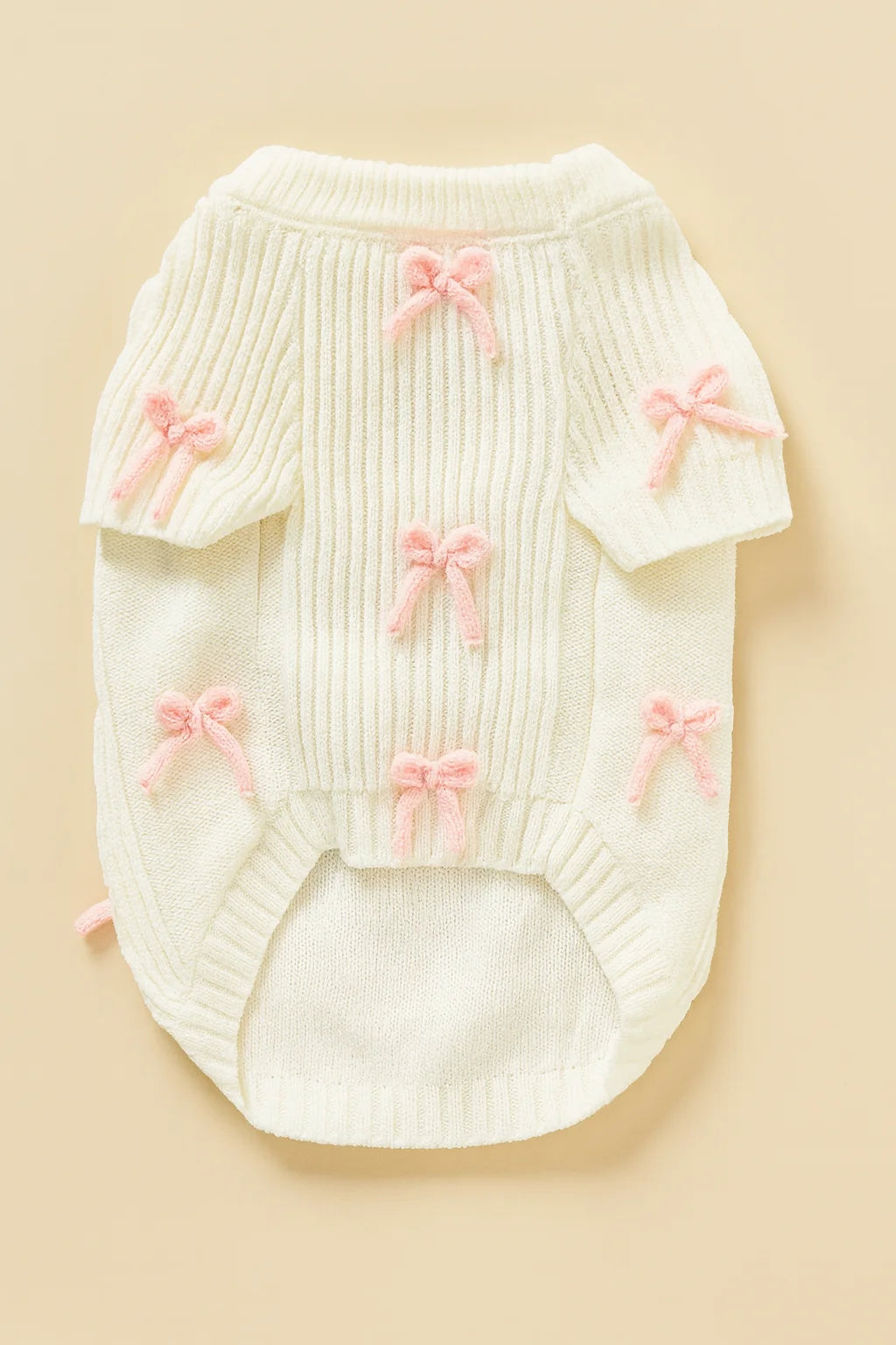 Pink Bow-3D Motif Pet Sweater Sheddingspetsupplies