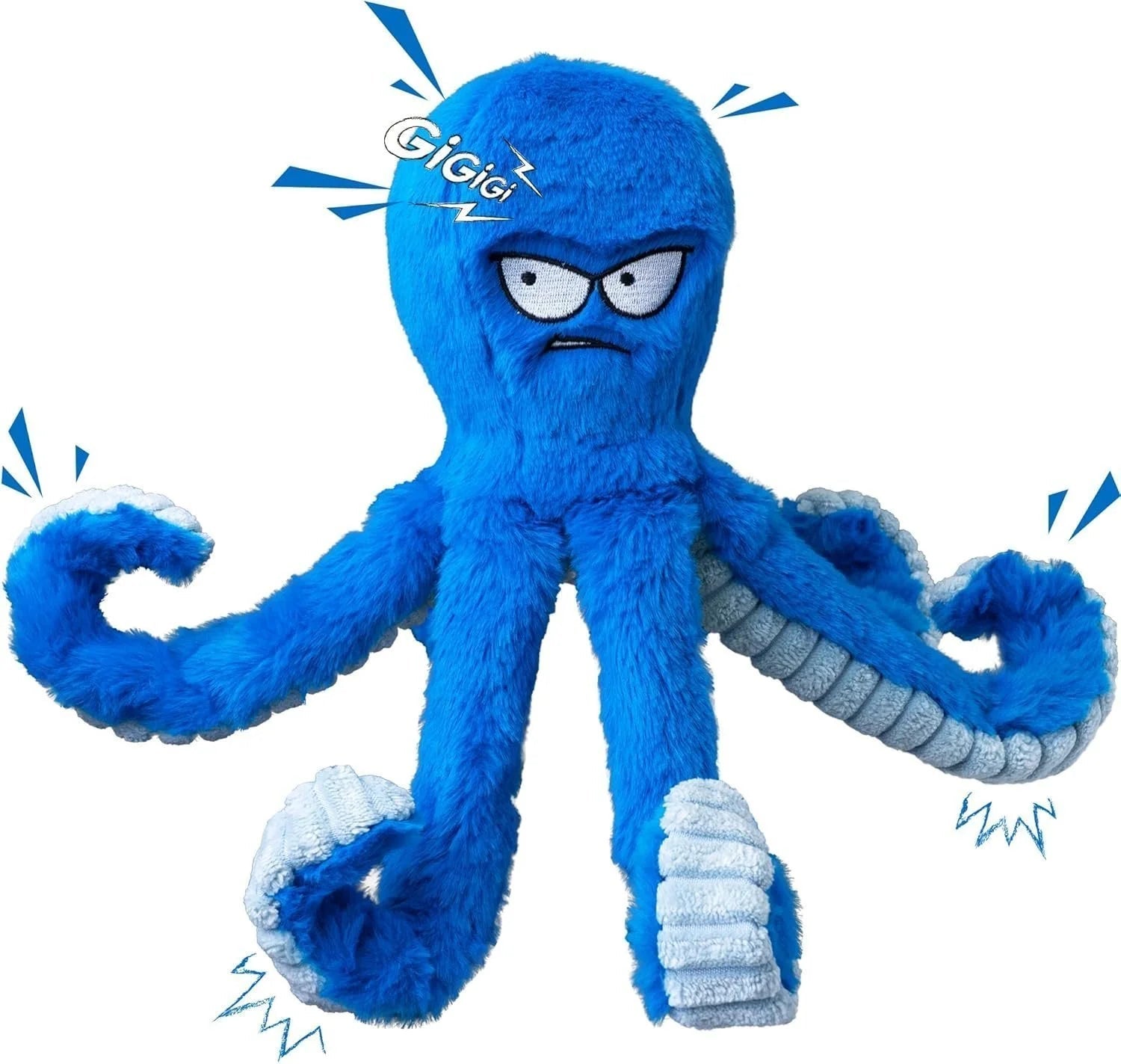 Blue Octopus Dog Toy – Tough Chew, Squeaky & Interactive Fun Sheddingspetsupplies