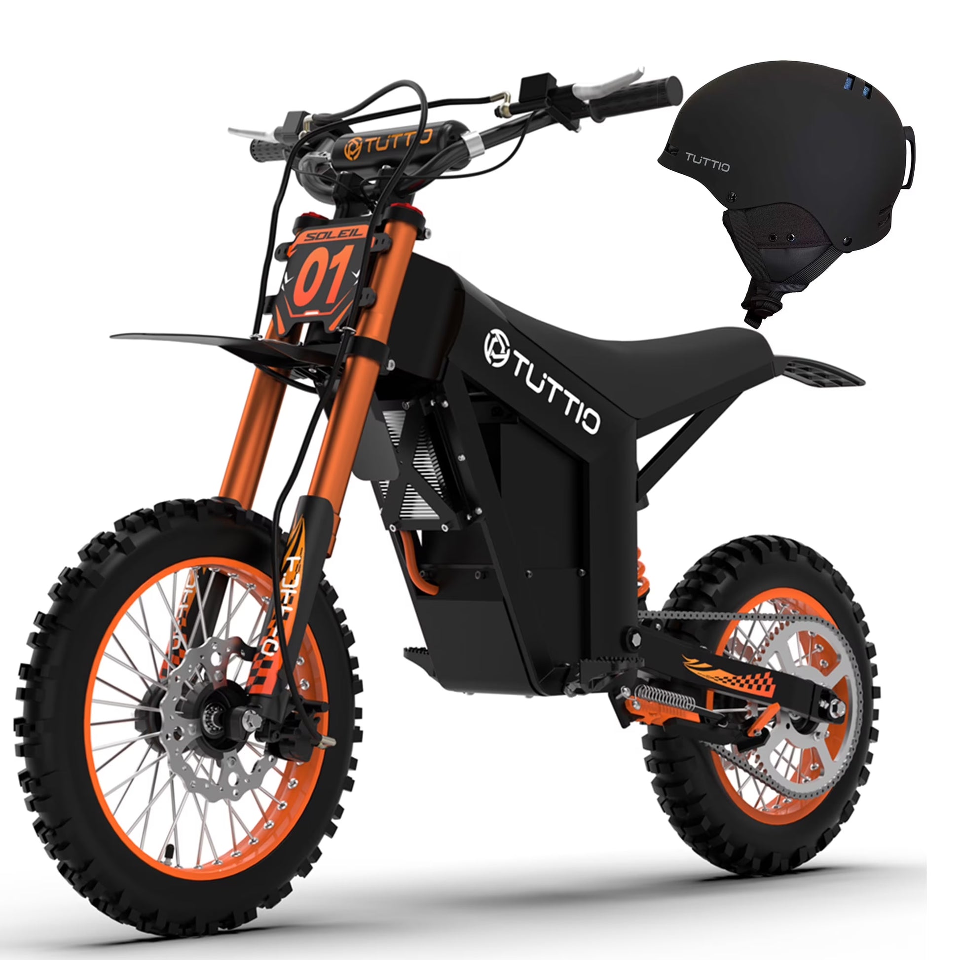 Soleil01 Adult Electric Dirt Bike (with Branded Helmet), 2000W, 48V 21Ah Battery, 37Mph Full Suspension Mountain E-Bike, 200Nm Torque All-Terrain Electric Motorcycle