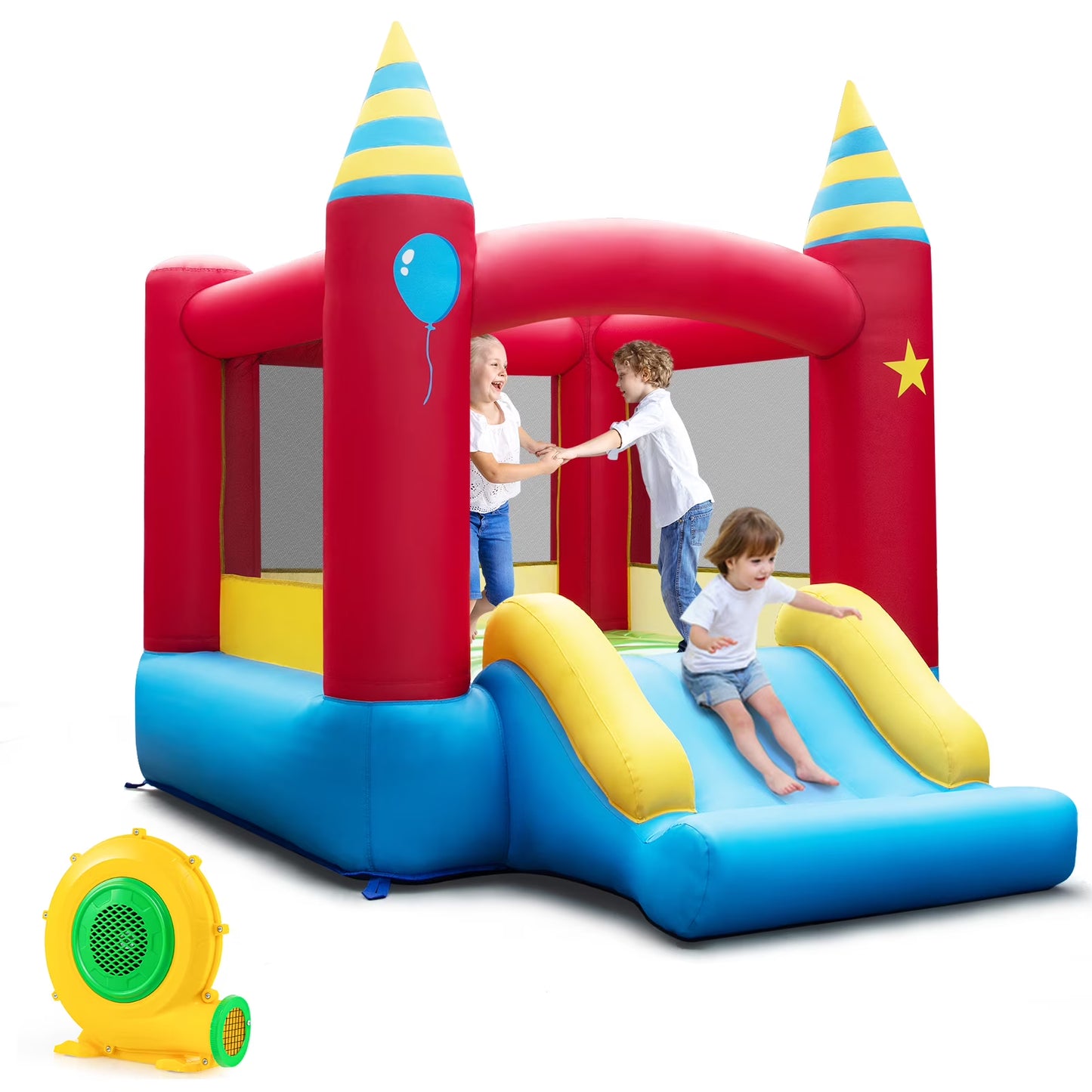 Inflatable Kids Jumping Bouncer Indoor Outdoor with 480W Blower(with 480W Blower)