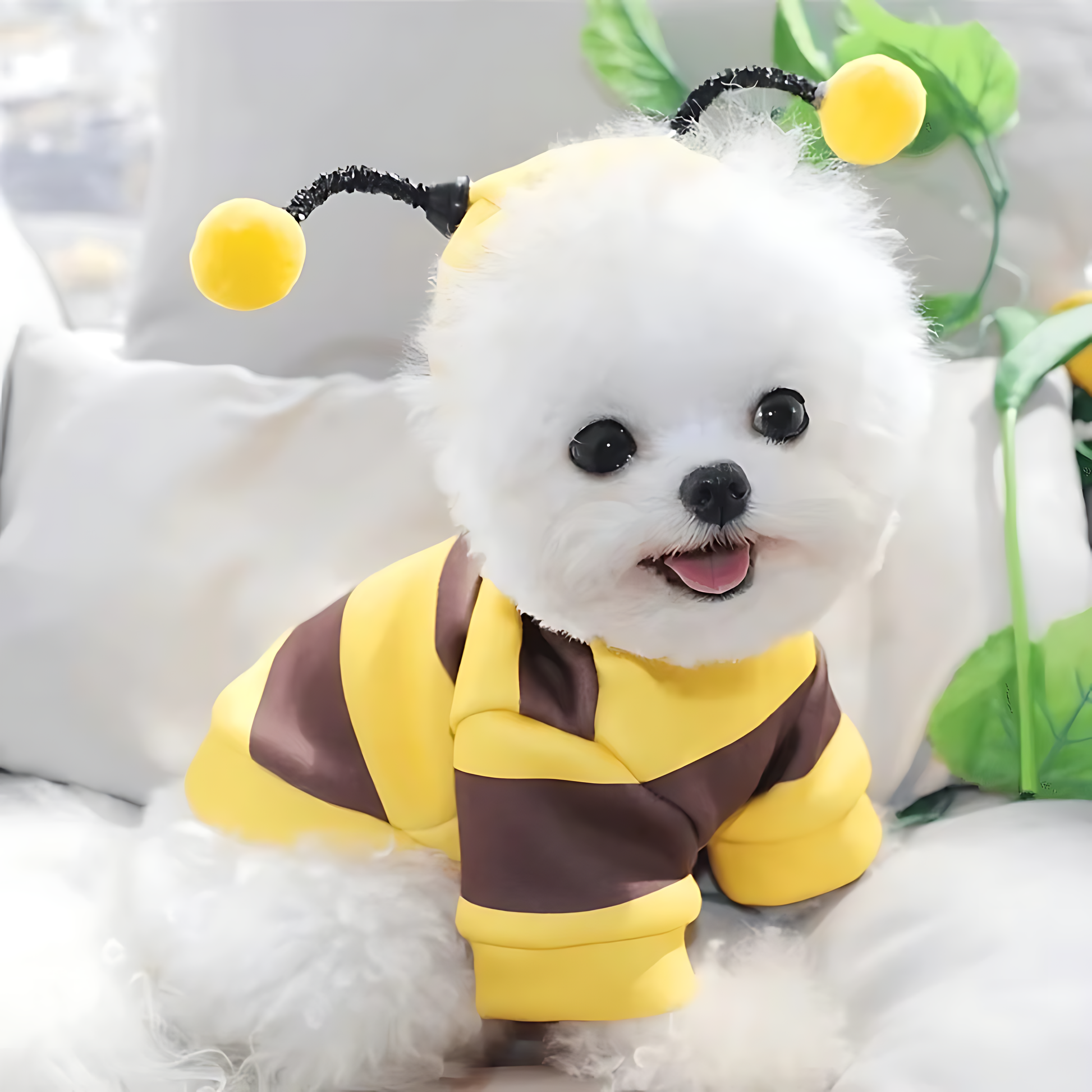 Bee Costume Pet Hoodie – Warm Winter Outfit for Dogs & Cats Sheddings Pet Supplies