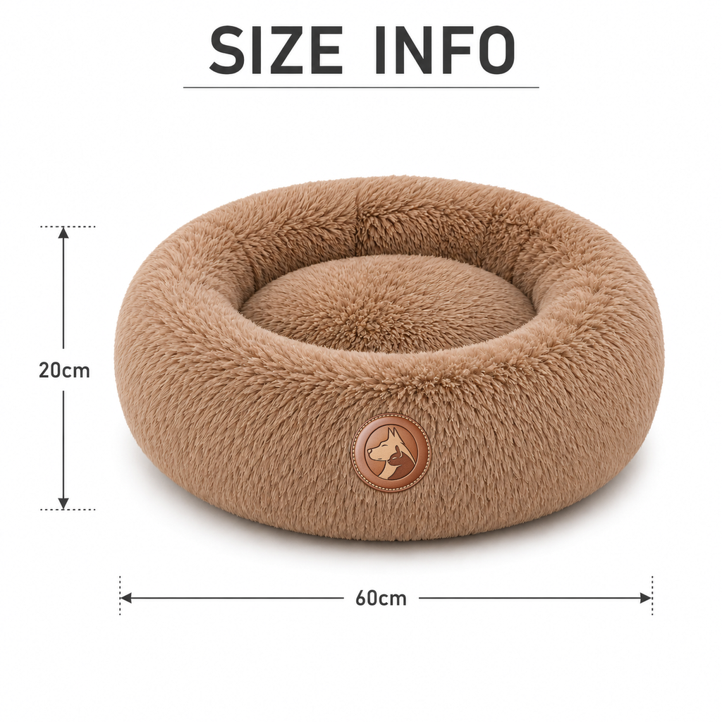 Sheddings Pet Supplies | Calming Donut Plush Pet Bed – Ultra Soft Round Nesting Bed for Dogs & Cats