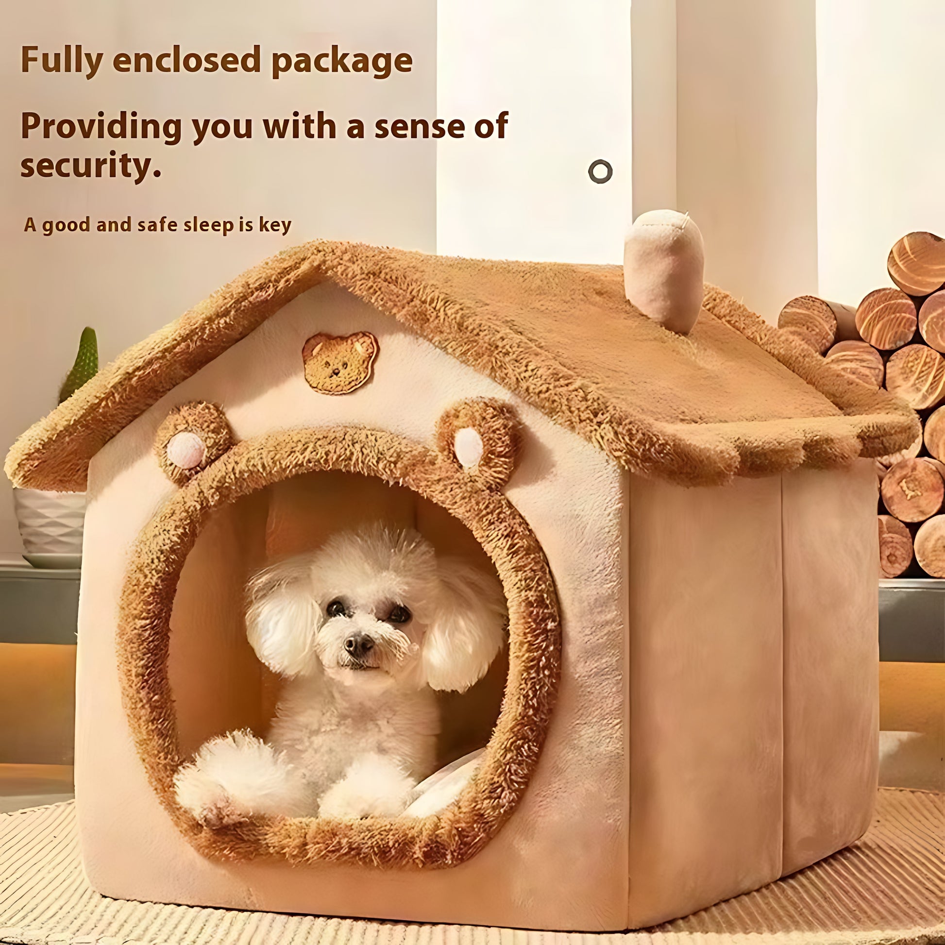 Cozy Indoor Pet House Bed – Washable All-Year Comfort for Small Pets Sheddings Pet Supplies