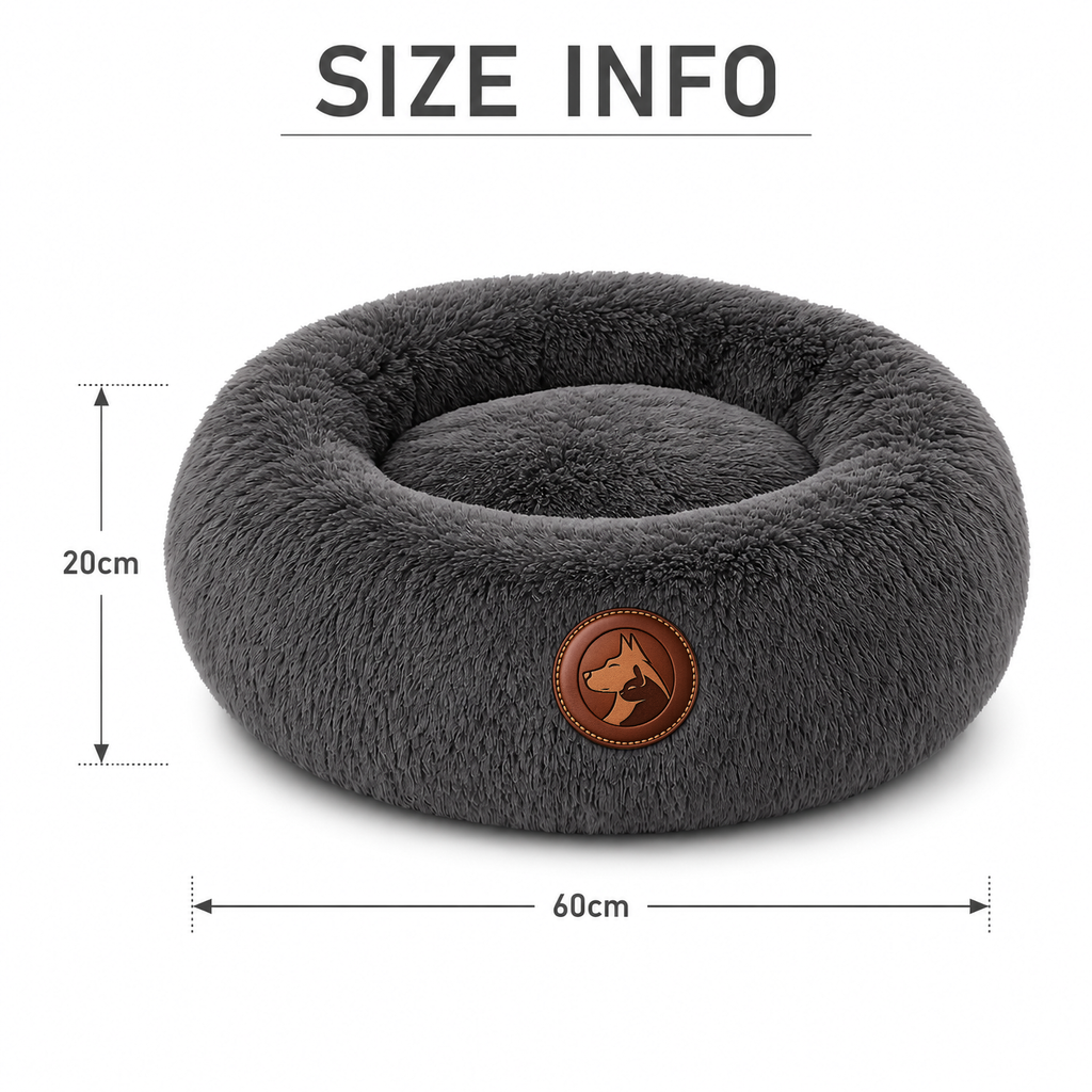 Sheddings Pet Supplies | Calming Plush Donut Pet Bed – Ultra Soft Round Nest Bed for Dogs & Cats