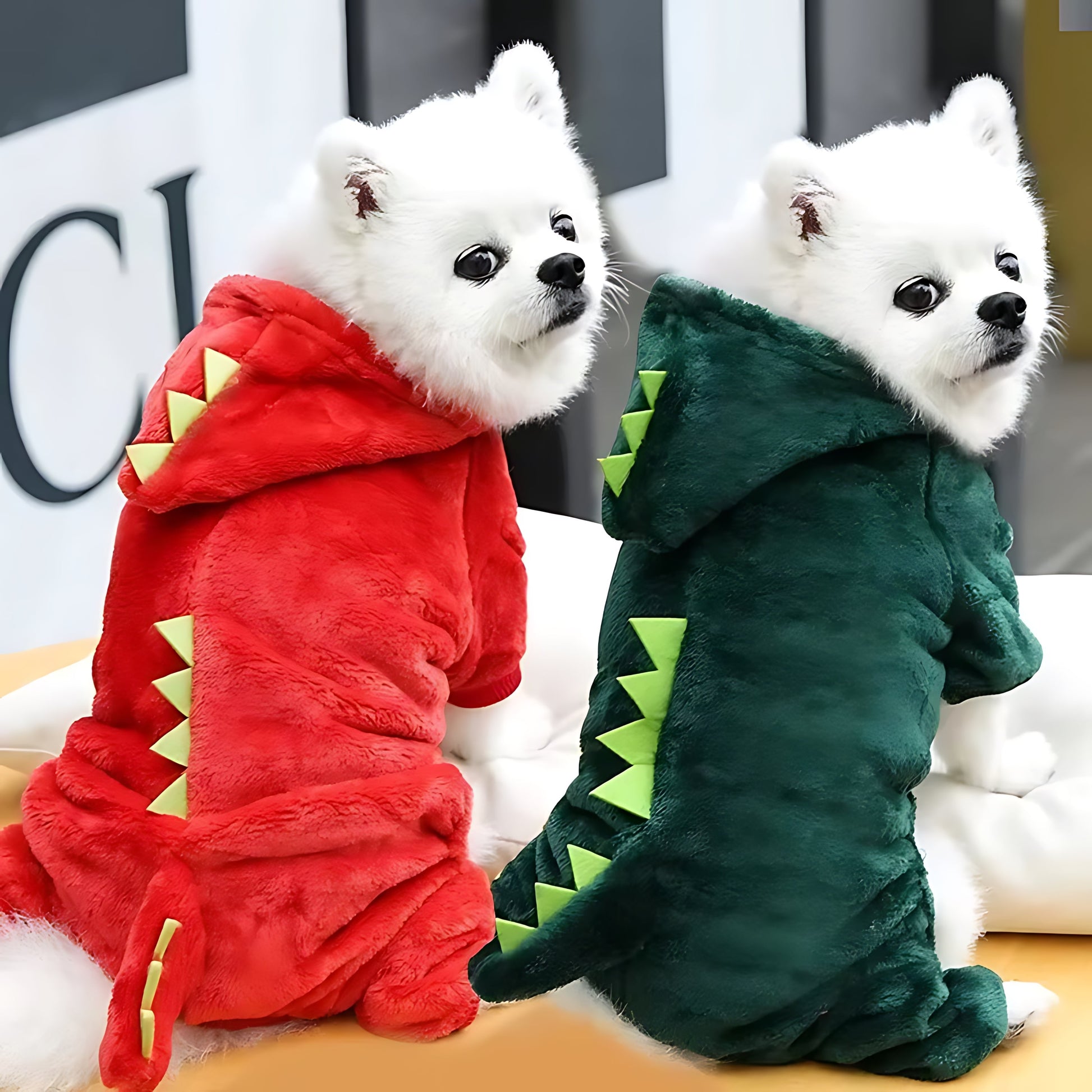 Dinosaur Dog Hoodie – Warm Fleece Winter Coat for Small Dogs Sheddings Pet Supplies