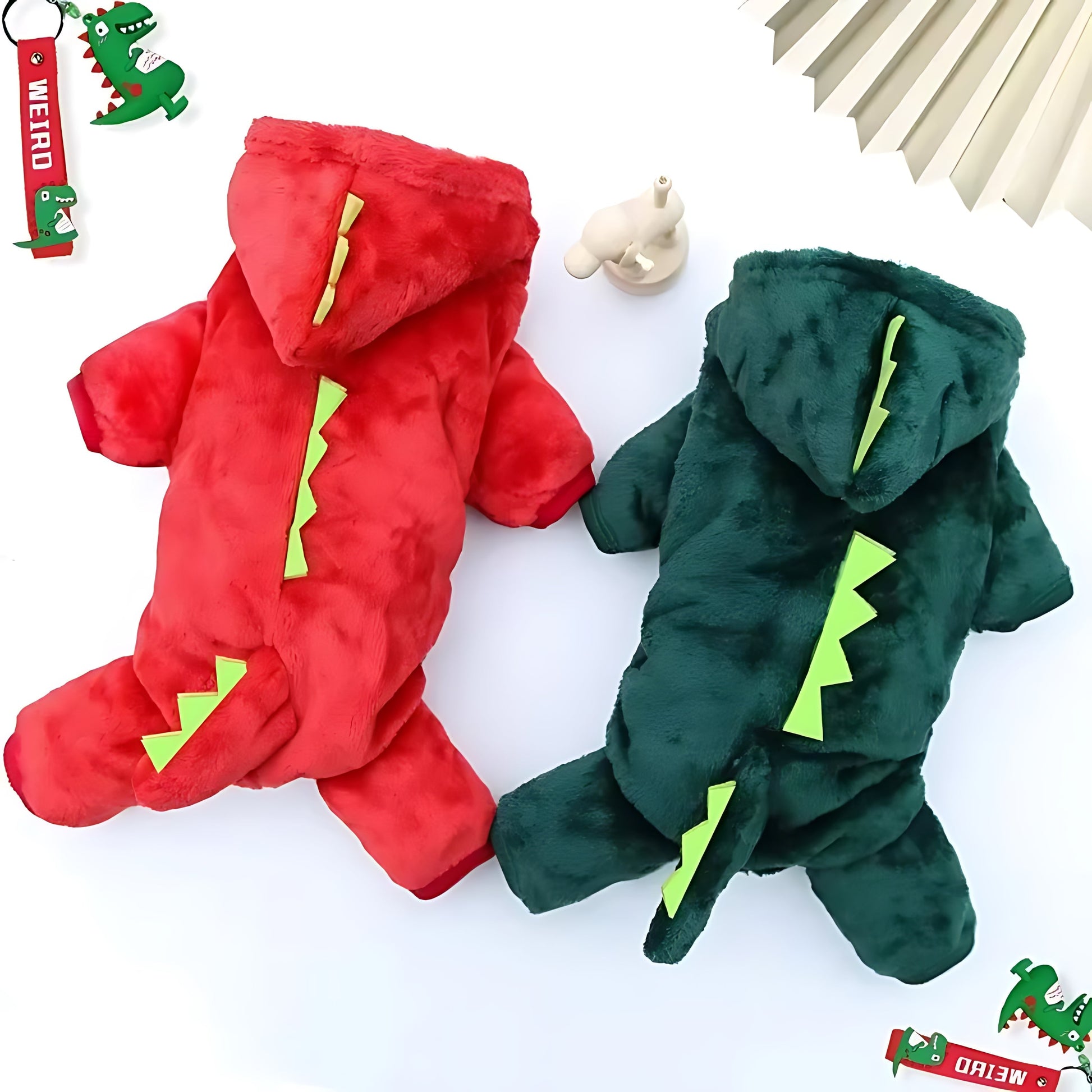Dinosaur Style Dog Hoodie – Warm Fleece Winter Jacket for Small Dogs Sheddingspetsupplies