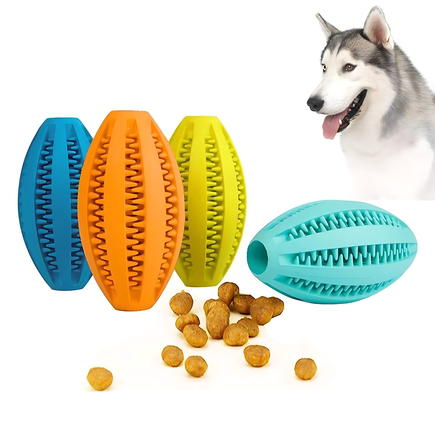 Durable Rubber Dog Treat Ball – Interactive Bouncy Chew Toy Sheddings Pet Supplies