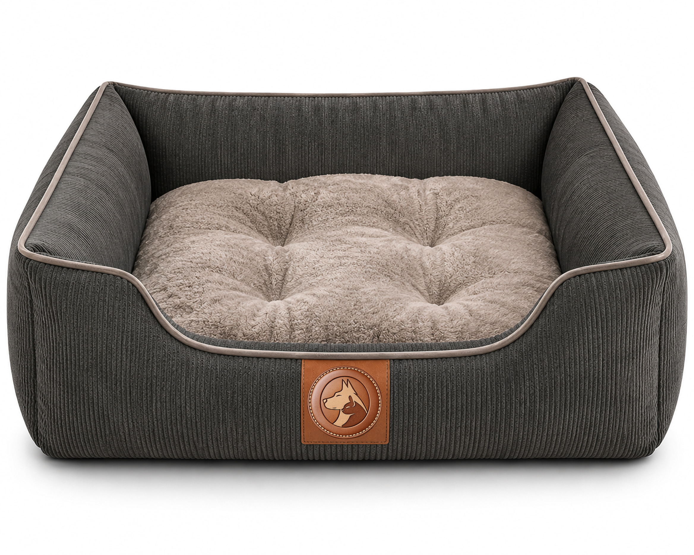 Sheddings Pet Supplies | Premium Corduroy Orthopedic Pet Sofa Bed – Plush Cushion with Supportive Raised Sides