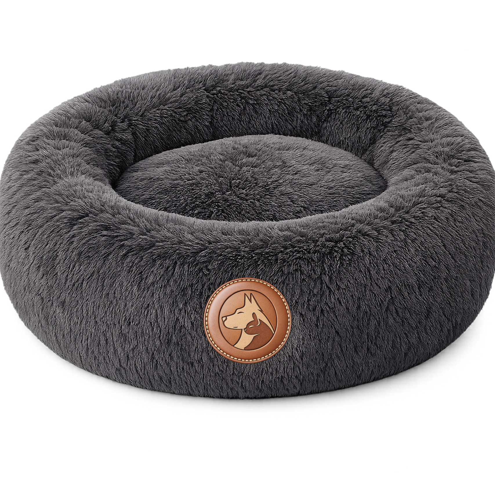 Sheddings Pet Supplies | Calming Plush Donut Pet Bed – Ultra Soft Round Nest Bed for Dogs & Cats