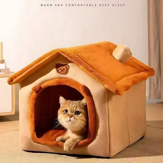 Indoor Pet House Bed – Washable Cozy Bed for Cats & Small Dogs Sheddingspetsupplies