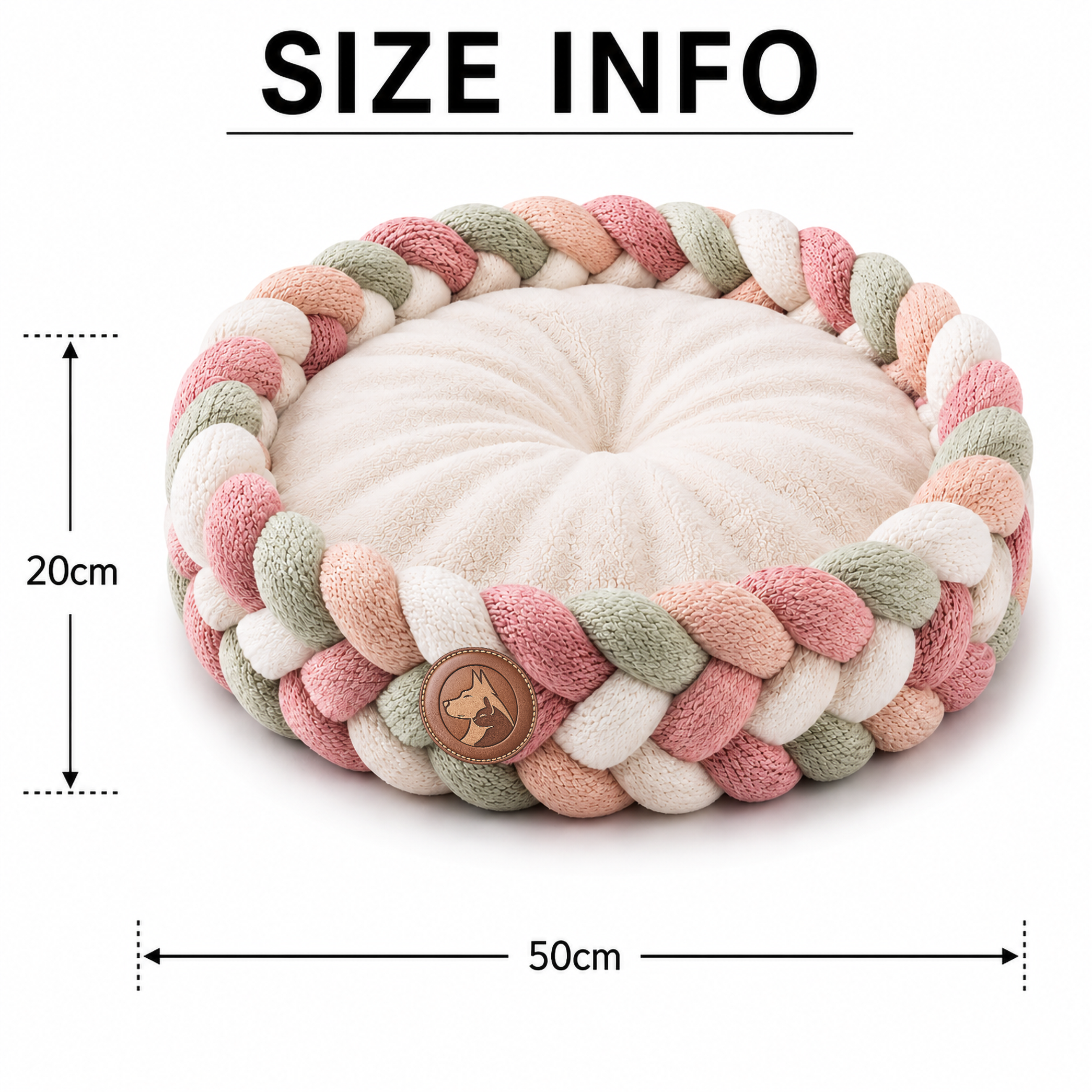 Sheddings Pet Supplies | Handwoven Braided Calming Pet Bed – Soft Round Cushion Nest for Dogs & Cats