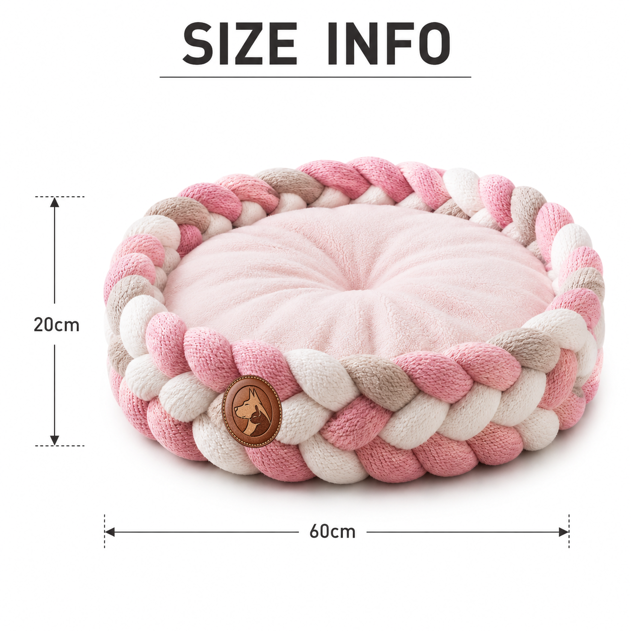 Sheddings Pet Supplies | Luxury Braided Plush Pet Bed – Soft Round Nesting Cushion for Dogs & Cats