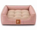 Sheddings Pet Supplies | Luxury Blush Pink Orthopedic Pet Sofa Bed – Soft Plush Cushion with Raised Supportive Sides