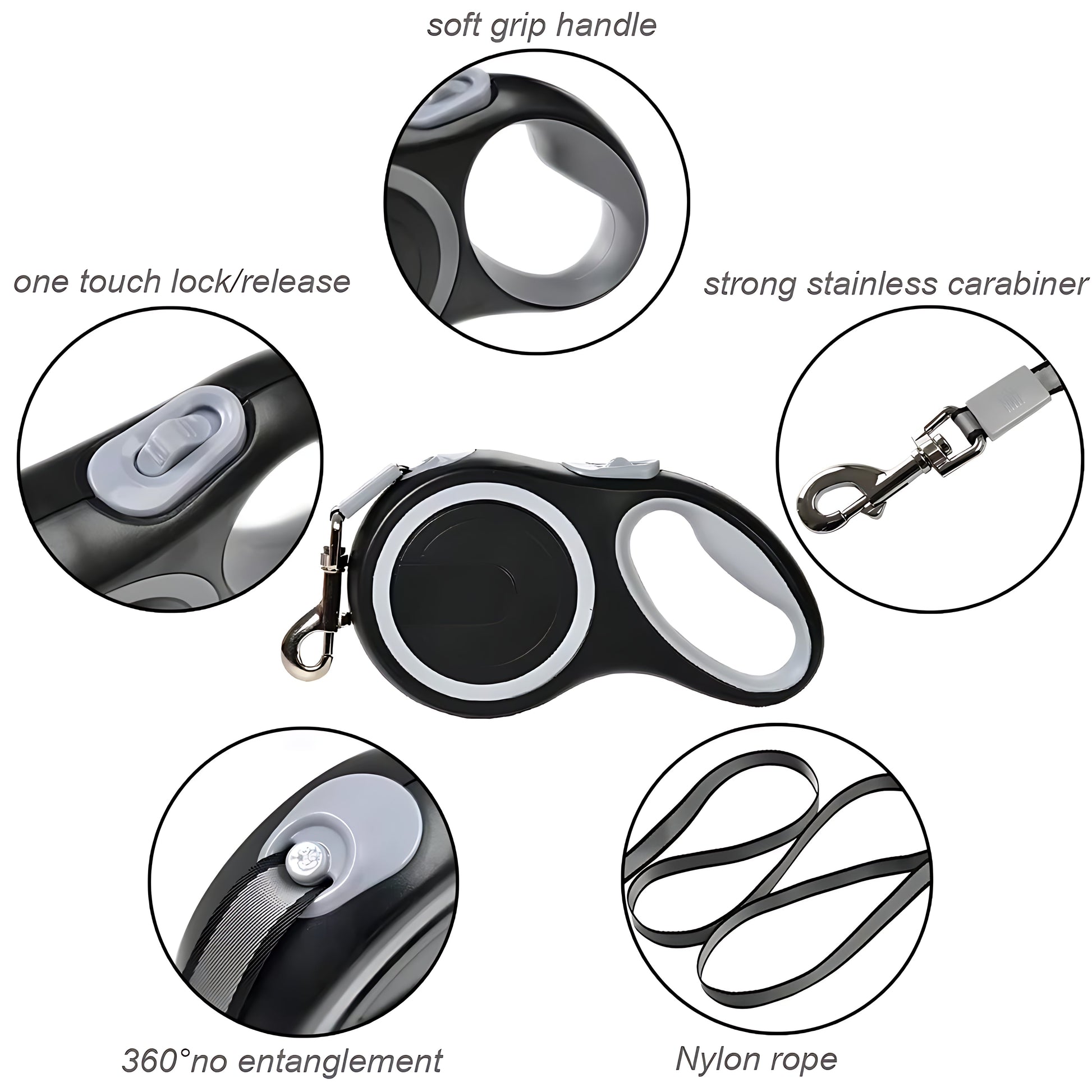Retractable Dog Lead 5m  8m – Heavy Duty Adjustable Walking Leash (Up to 50kg) Sheddings Pet Supplies