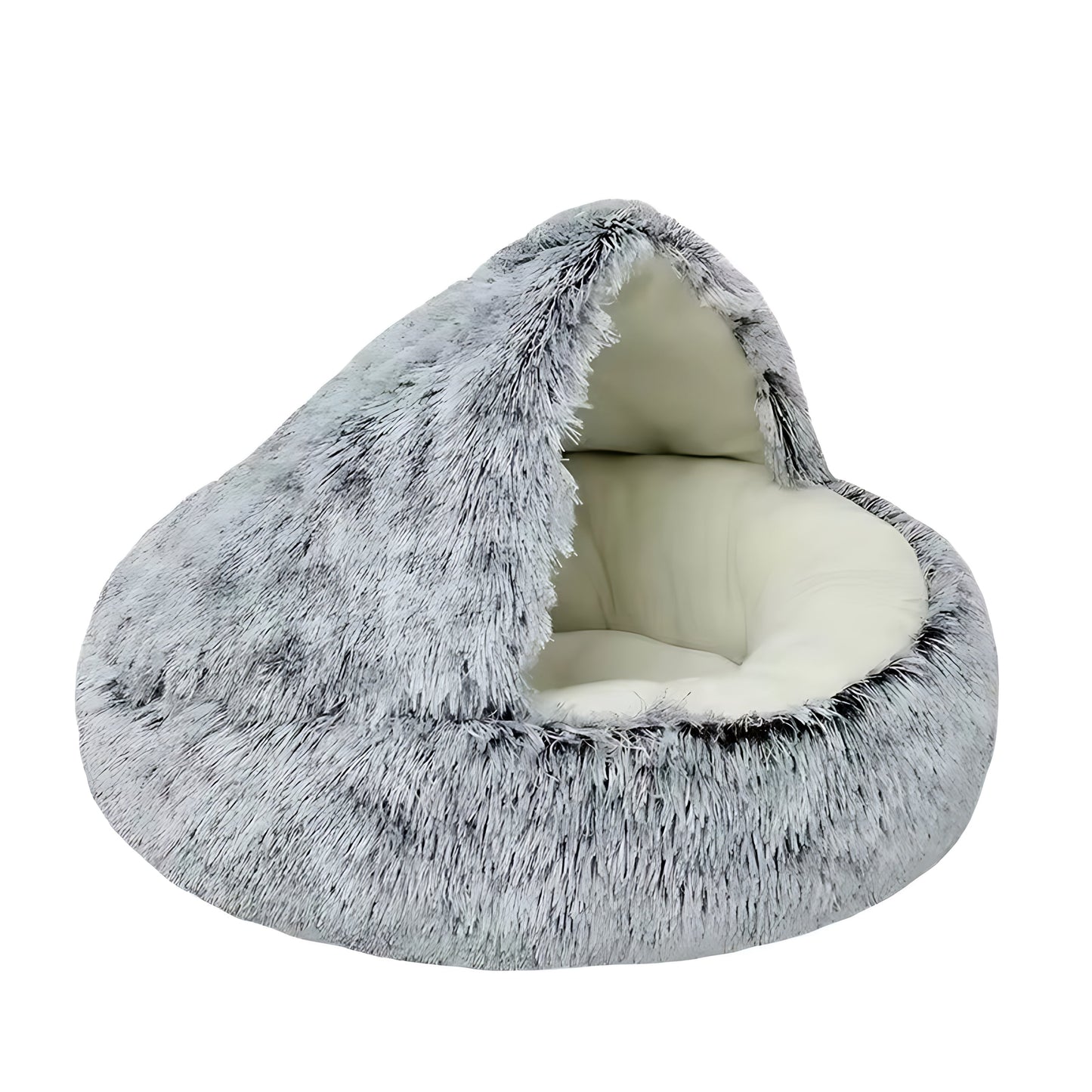 Round Plush Cat & Small Dog Bed – Warm Soft Sleeping Nest with Cover Sheddingspetsupplies