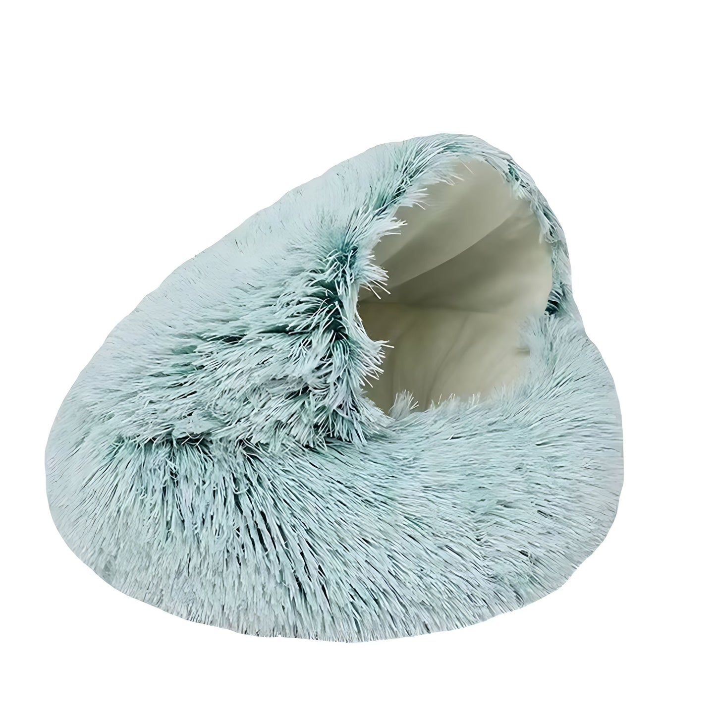 Round Plush Cat & Small Dog Bed – Warm Soft Sleeping Nest with Cover Sheddingspetsupplies