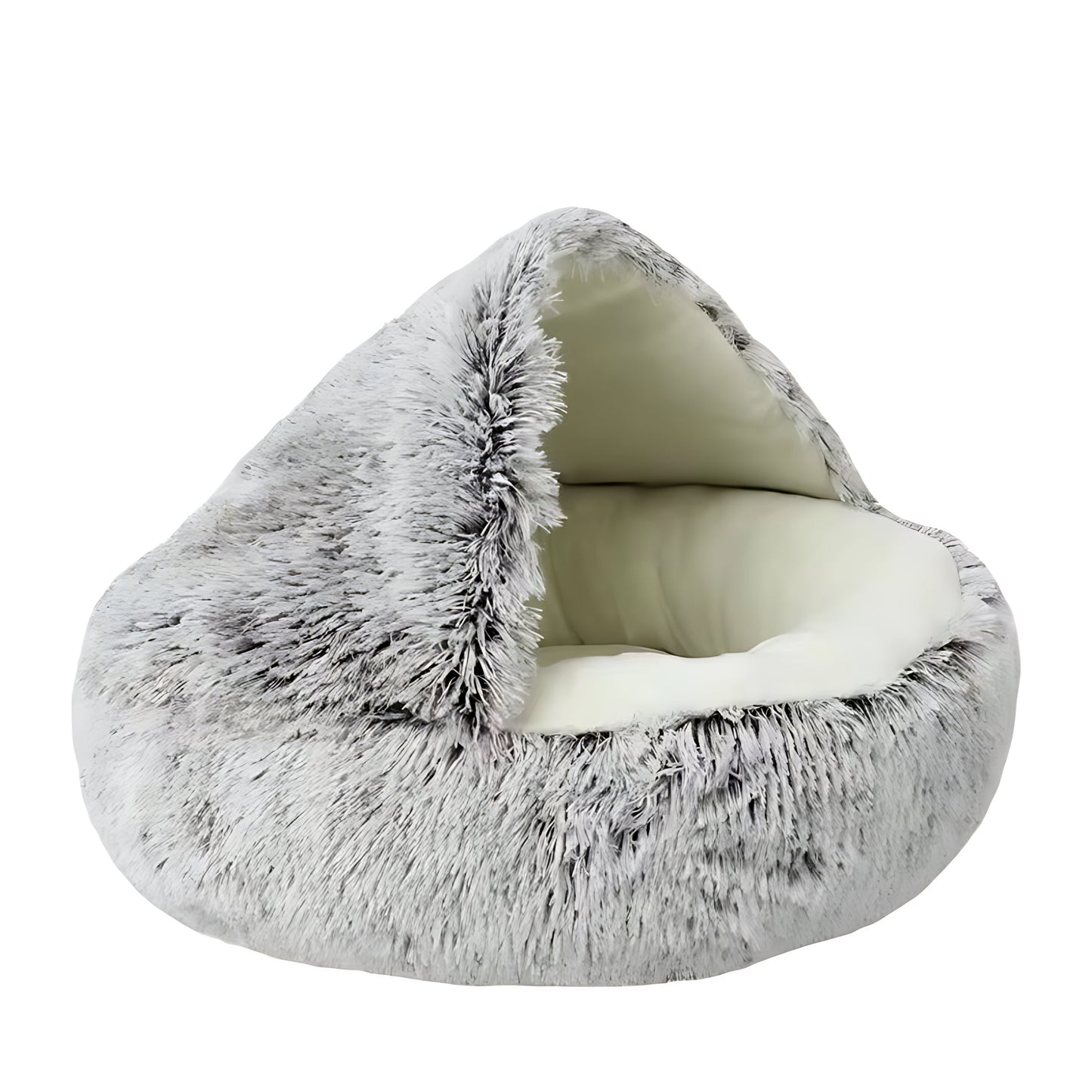 Round Plush Cat & Small Dog Bed – Warm Soft Sleeping Nest with Cover Sheddingspetsupplies
