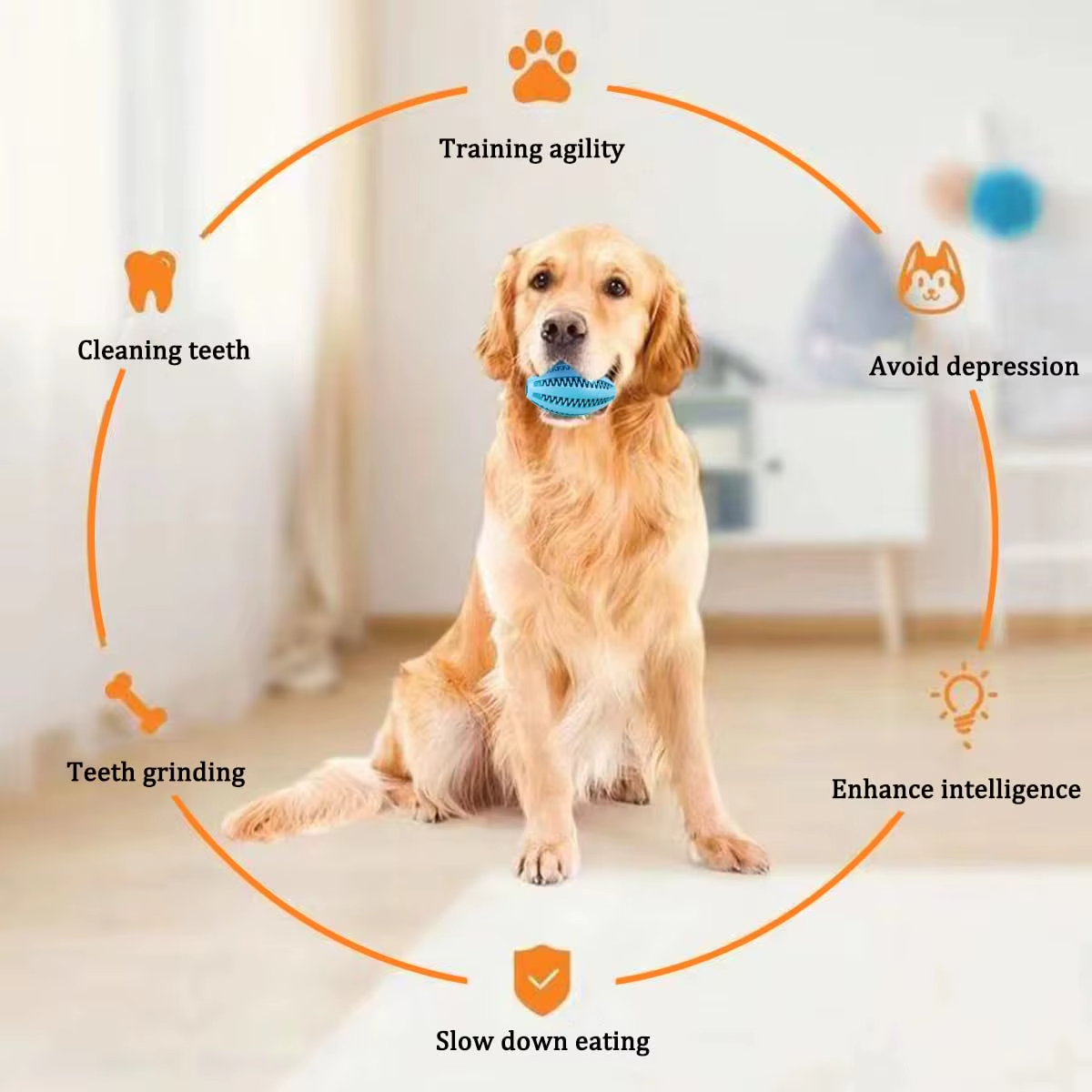 Rubber Treat Ball for Dogs – Interactive Chew Toy Sheddingspetsupplies