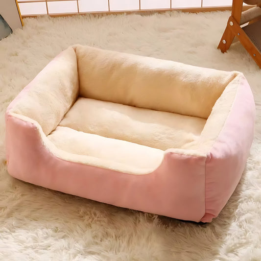 Soft Plush Pet Basket Bed – Warm Sleeping Bed for Cats & Small Dogs Sheddingspetsupplies
