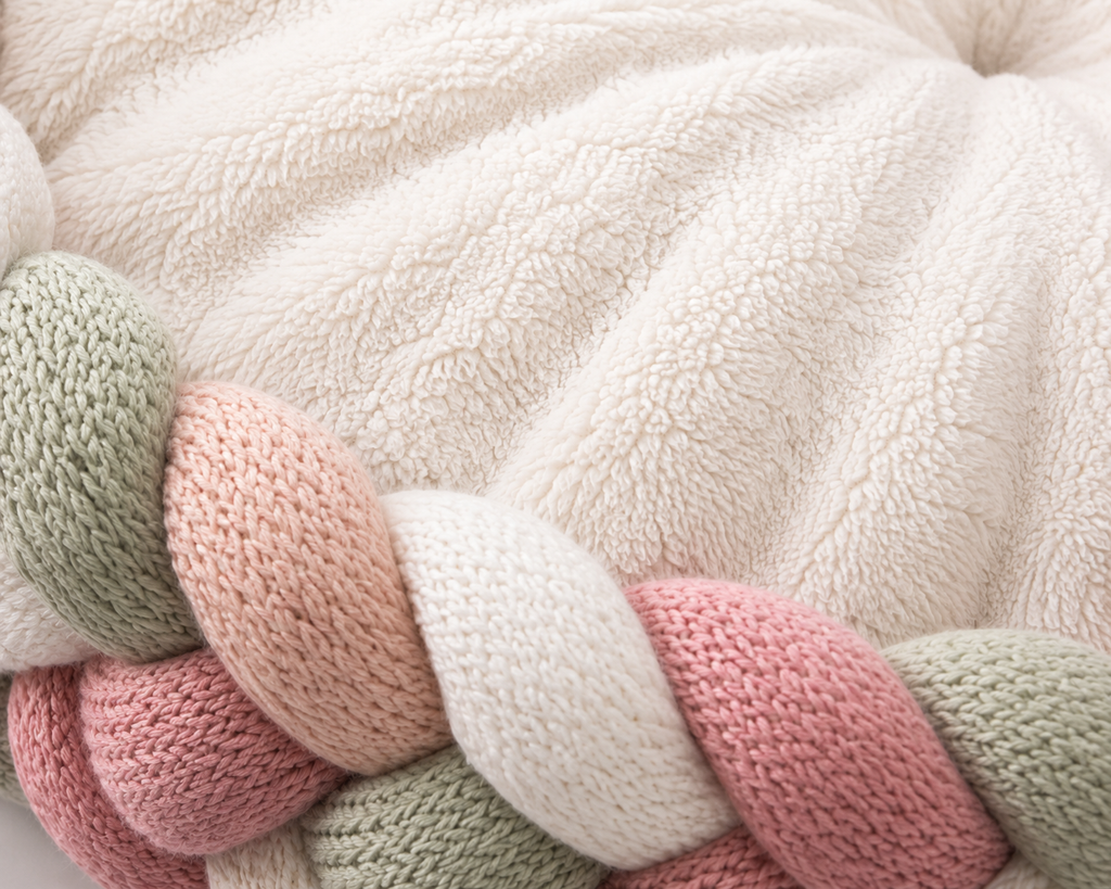 Sheddings Pet Supplies | Handwoven Braided Calming Pet Bed – Soft Round Cushion Nest for Dogs & Cats