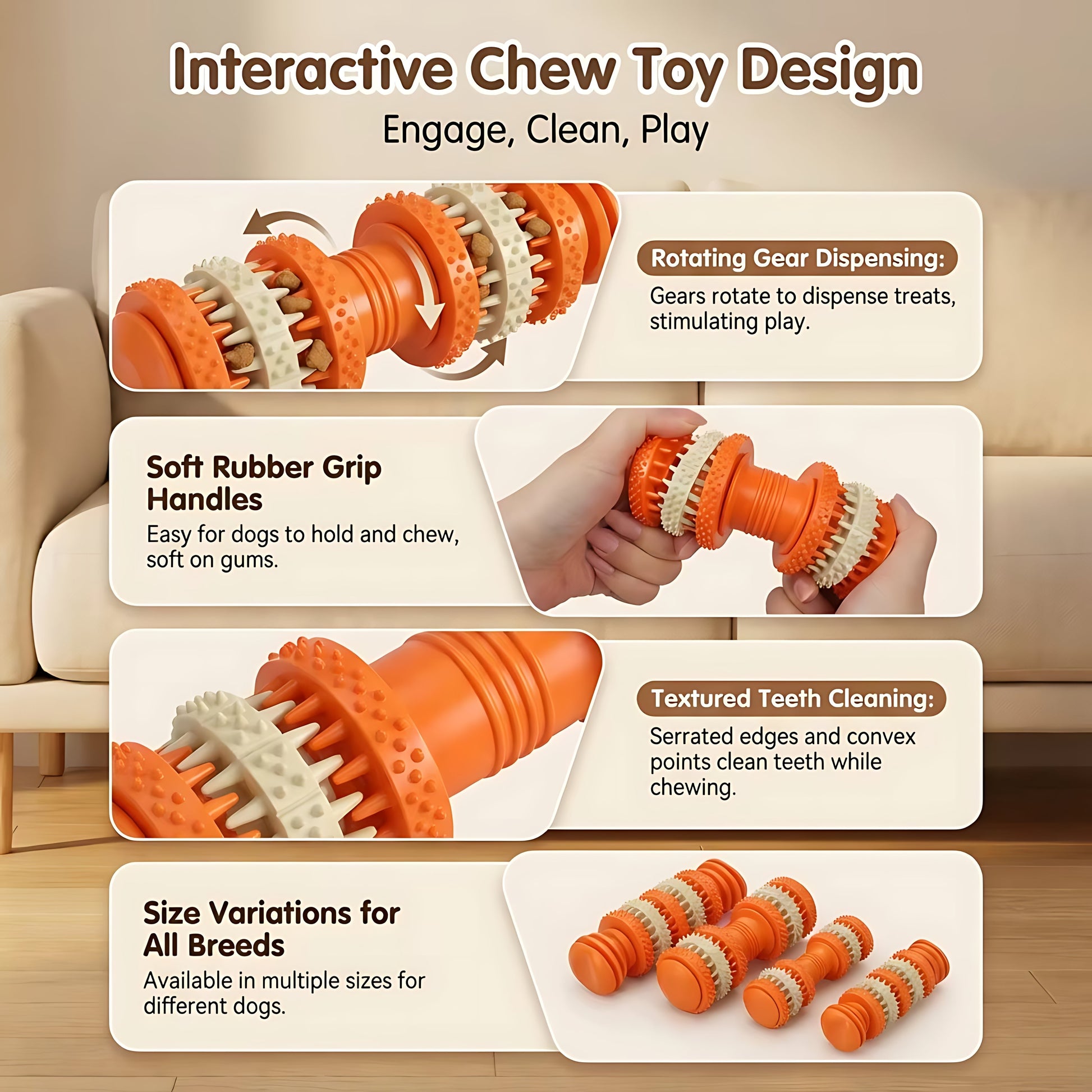 Tough Dog Chew Toy with Treat Dispenser – Enrichment Toy for Dogs Sheddingspetsupplies