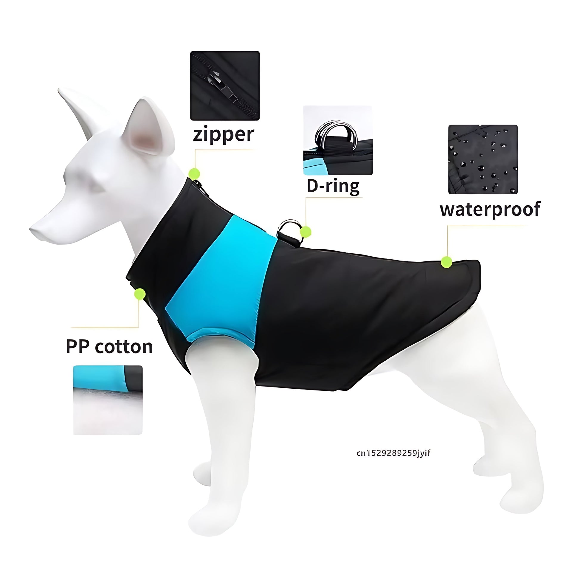 Waterproof Dog Winter Jacket – Warm Padded Coat with Zipper Sheddingspetsupplies