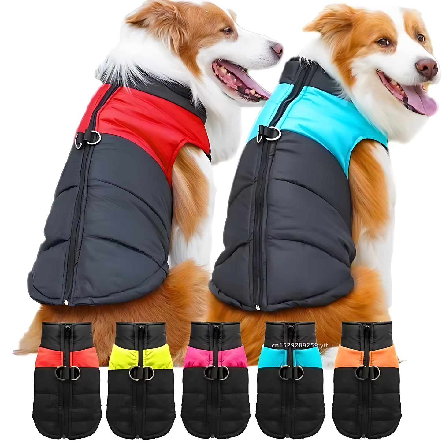 Waterproof Winter Dog Coat – Warm Padded Zipper Jacket for Small, Medium & Large Dogs Sheddings Pet Supplies