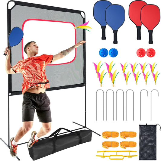 Portable Pickleball with Net, A Racket Game That Combines Pickleball, Badminton, Jianzi, and Tennis, Backyard Games Sport Outdoor Indoor, Fun Games for Kids Adults(11-in-1 Game Table)